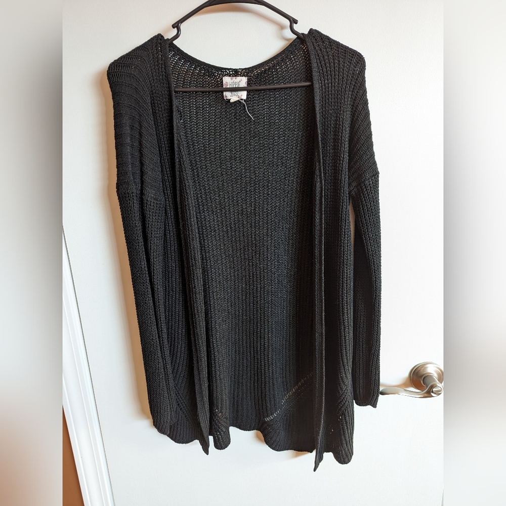 Hippie Rose Black Cardigan M